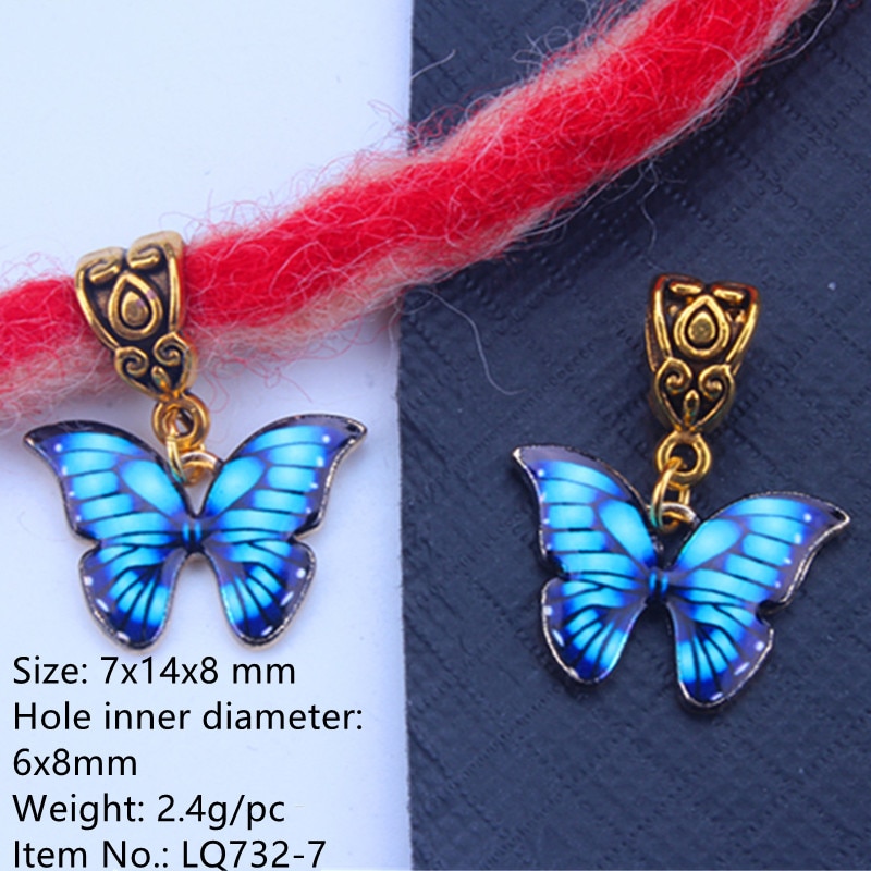 Braid Decorative Hair Rings Headdress Alloy Butterfly Pendant African Braid French Twist Hair Accessories Hair Braiding Tool