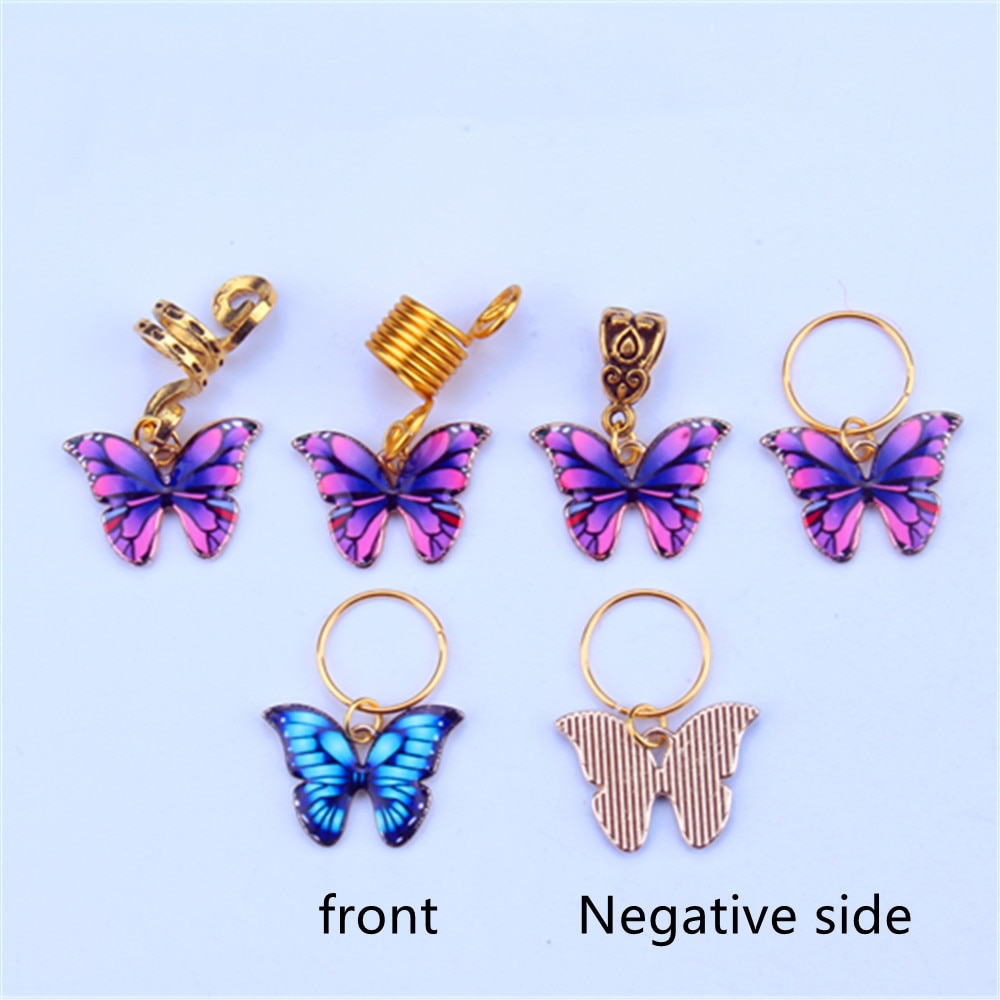 Braid Decorative Hair Rings Headdress Alloy Butterfly Pendant African Braid French Twist Hair Accessories Hair Braiding Tool