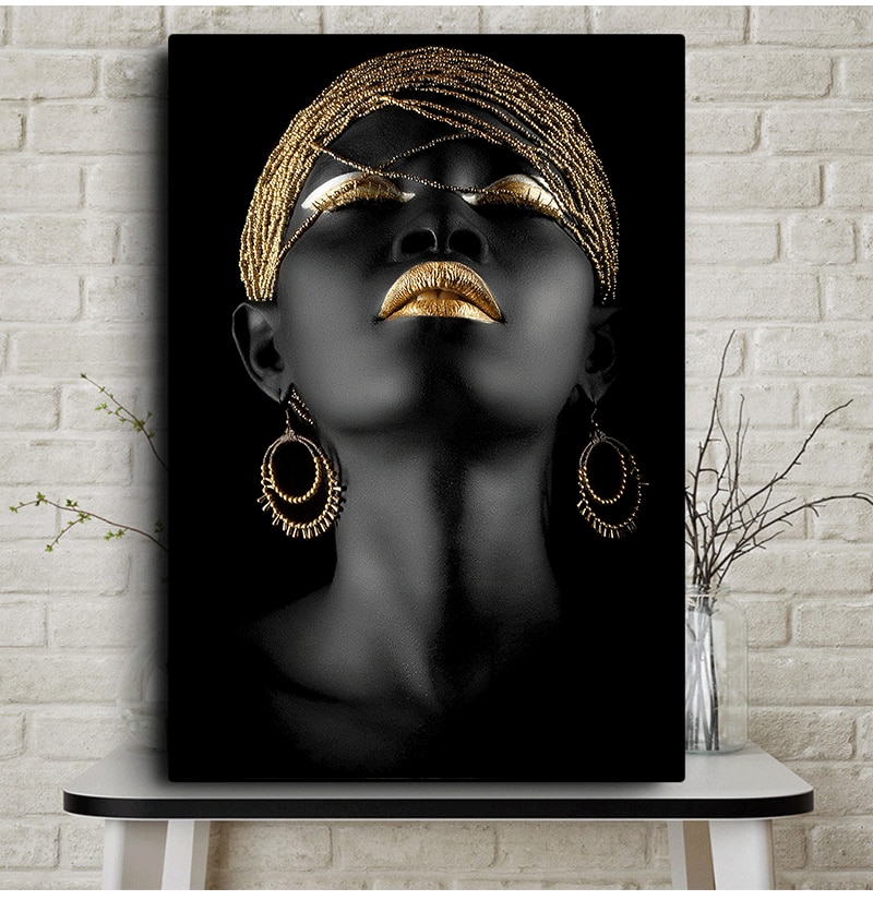 Wall Art Picture for living room Contemplator Black African Woman Oil Painting on Canvas Posters and Prints Scandinavian