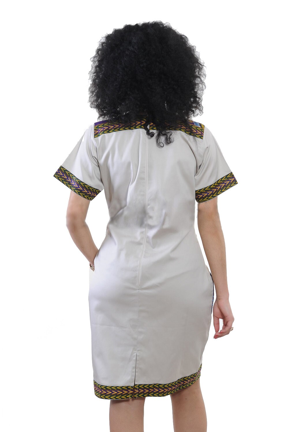 African Dresses for Women Summer 2022 Fashion Style African Women Short Sleeve V-neck Polyester Knee-length Dress