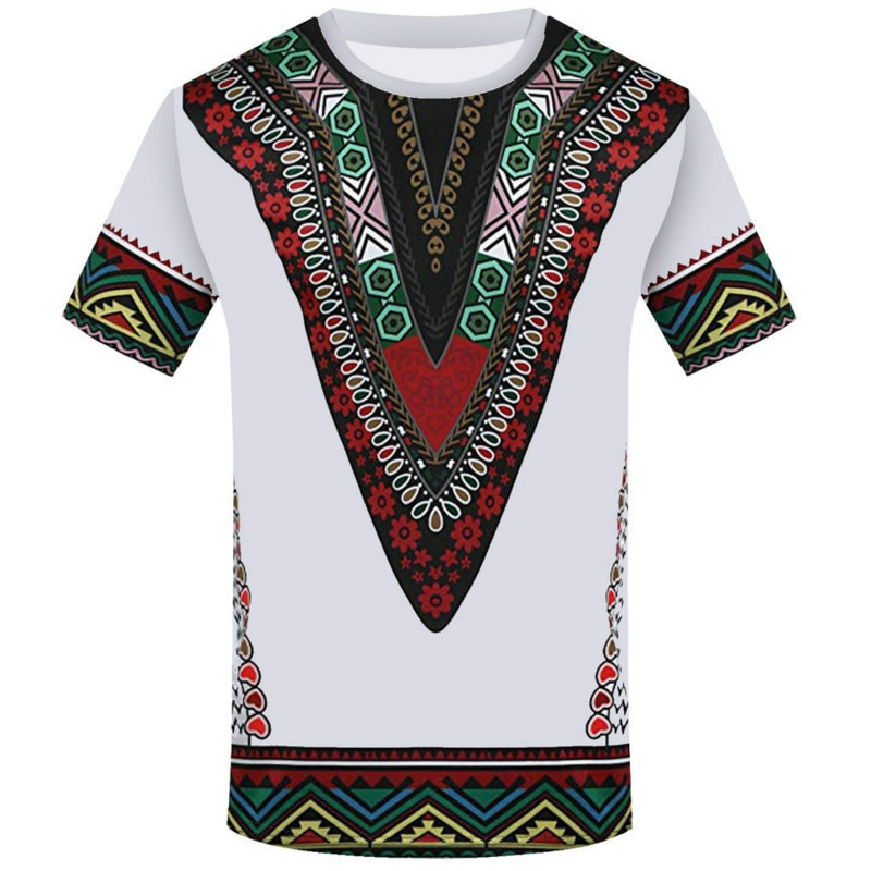 Men's Round Neck Shirt 3D Print Ethnic African Clothing Summer New Hot Sale T-shirt 2021