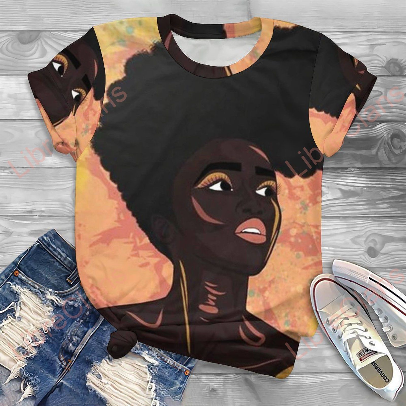 Spring Summer African Girl 3D Print T Shirt Oversized Female Clothing Fashion Style Women Clothes T-Shirts Sexy Girls Tees Tops