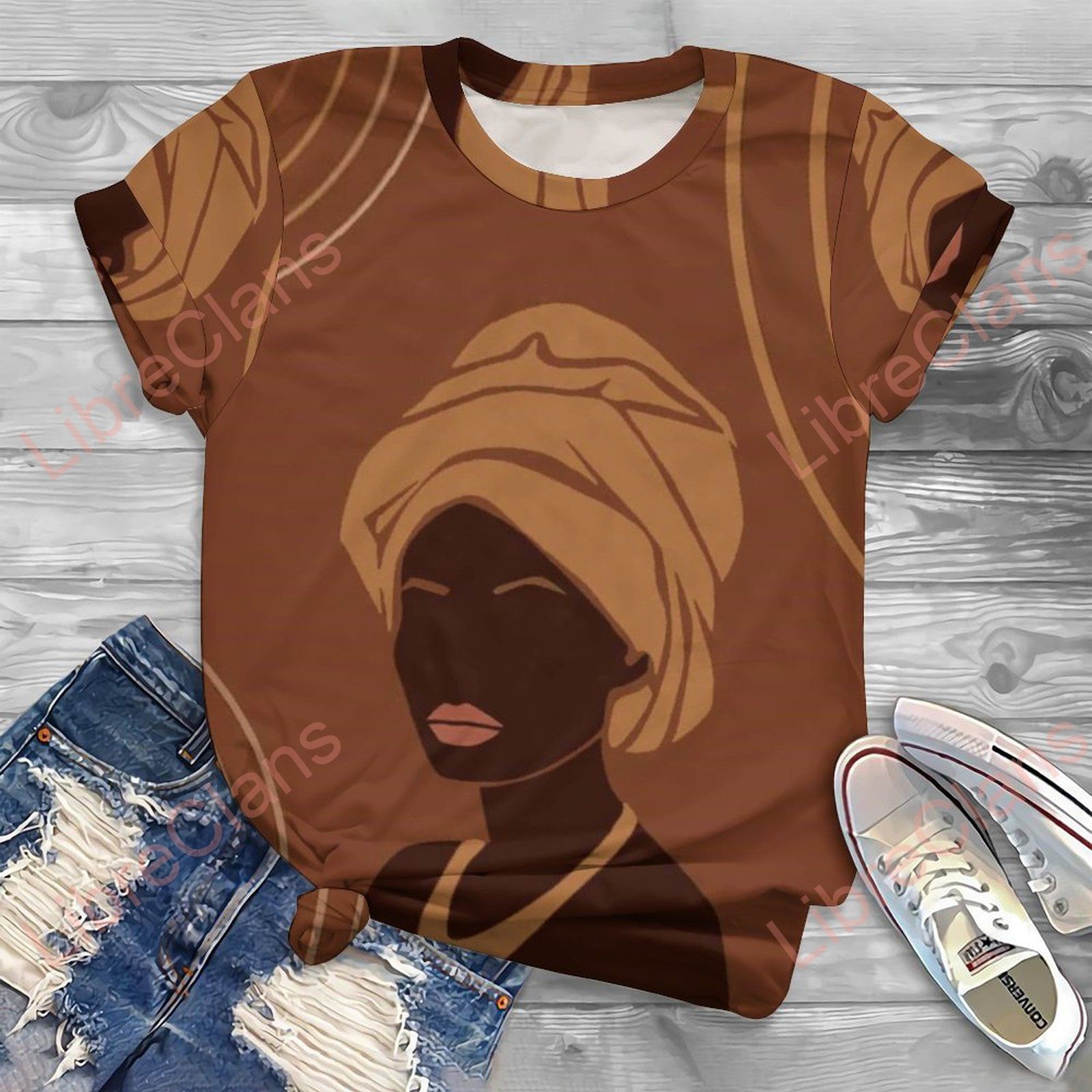 Spring Summer African Girl 3D Print T Shirt Oversized Female Clothing Fashion Style Women Clothes T-Shirts Sexy Girls Tees Tops