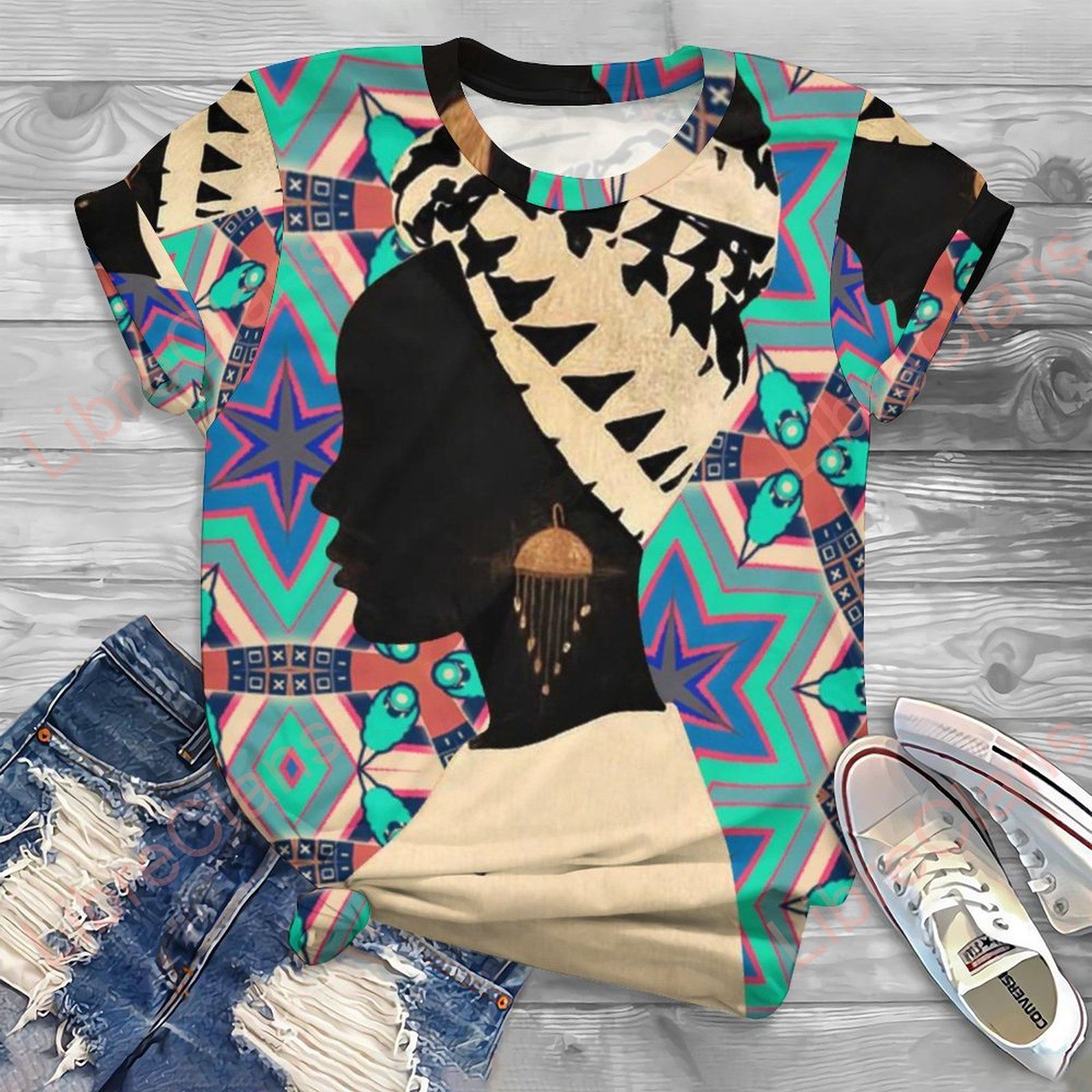 Spring Summer African Girl 3D Print T Shirt Oversized Female Clothing Fashion Style Women Clothes T-Shirts Sexy Girls Tees Tops