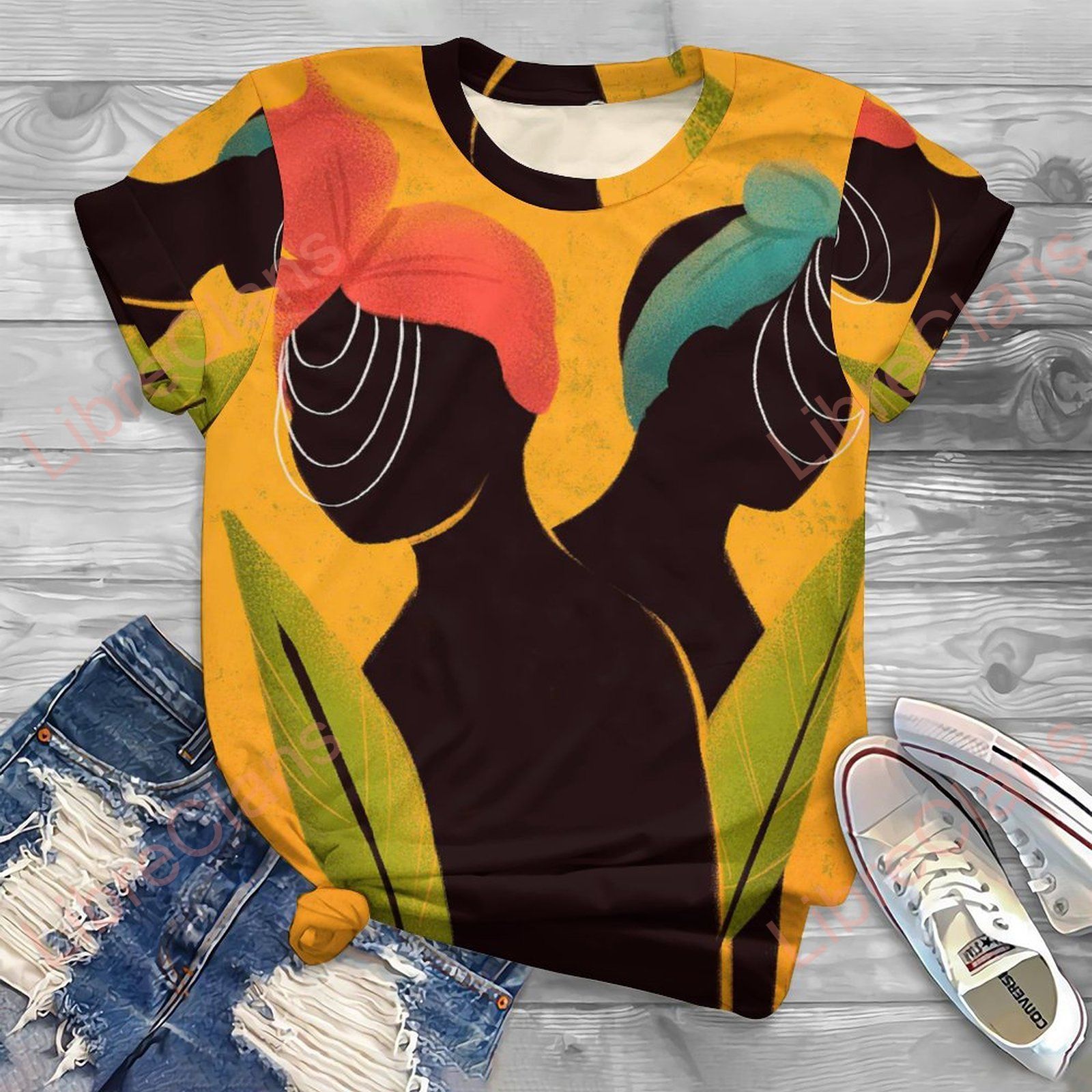 Spring Summer African Girl 3D Print T Shirt Oversized Female Clothing Fashion Style Women Clothes T-Shirts Sexy Girls Tees Tops