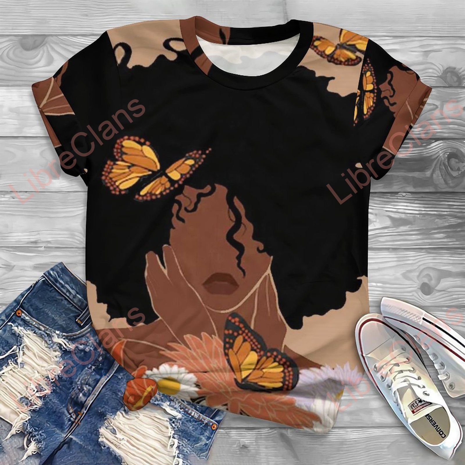 Spring Summer African Girl 3D Print T Shirt Oversized Female Clothing Fashion Style Women Clothes T-Shirts Sexy Girls Tees Tops