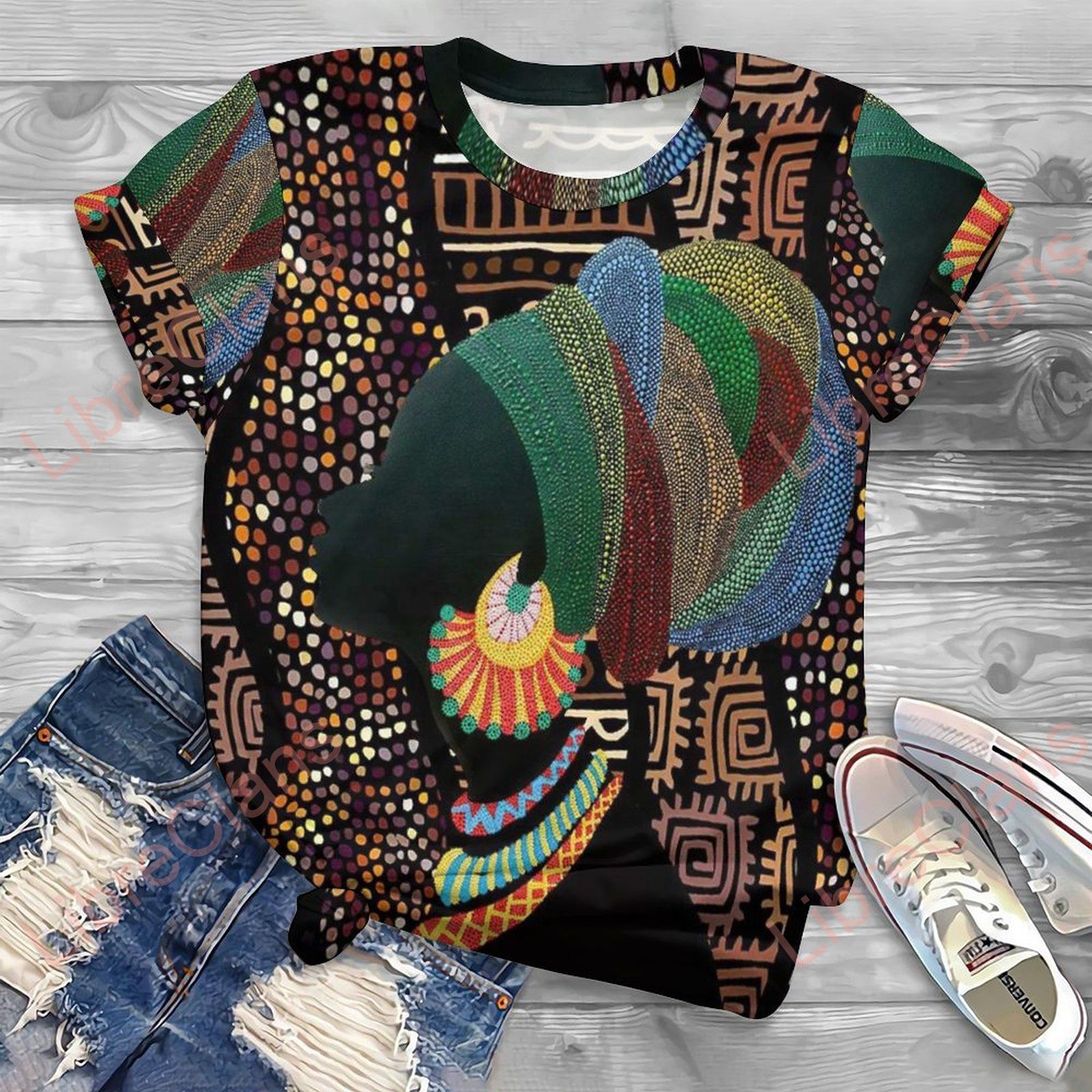 Spring Summer African Girl 3D Print T Shirt Oversized Female Clothing Fashion Style Women Clothes T-Shirts Sexy Girls Tees Tops