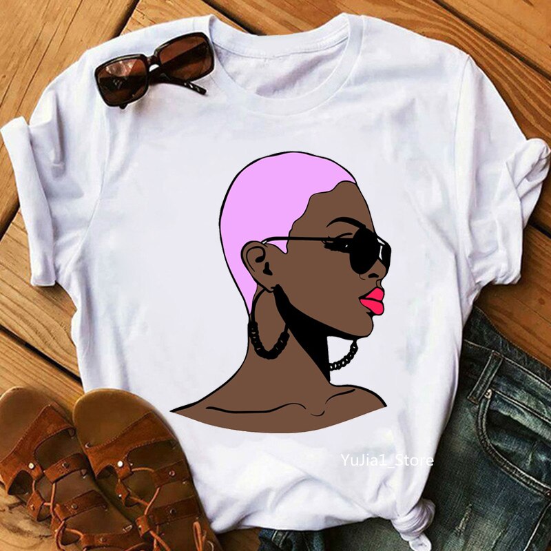 Dope Diva Queen Graphic Print Women'S T-Shirt Beautiful African Black Girl T Shirt Femme Tumblr Clothes Harajuku Shirt Wholesale