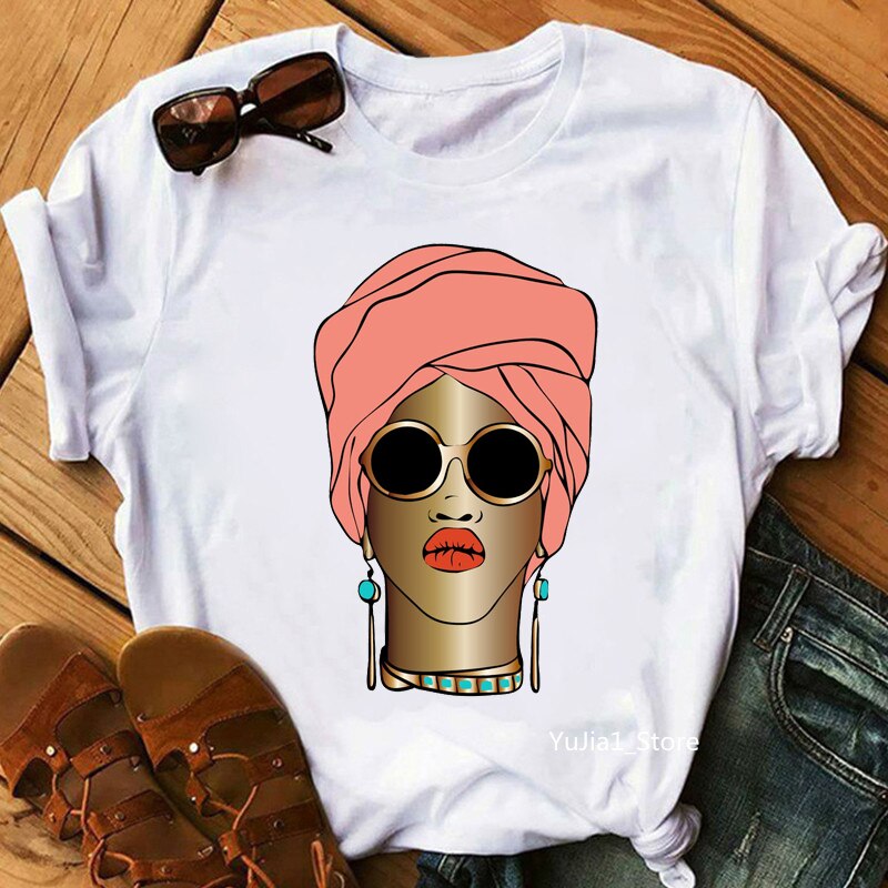 Dope Diva Queen Graphic Print Women'S T-Shirt Beautiful African Black Girl T Shirt Femme Tumblr Clothes Harajuku Shirt Wholesale