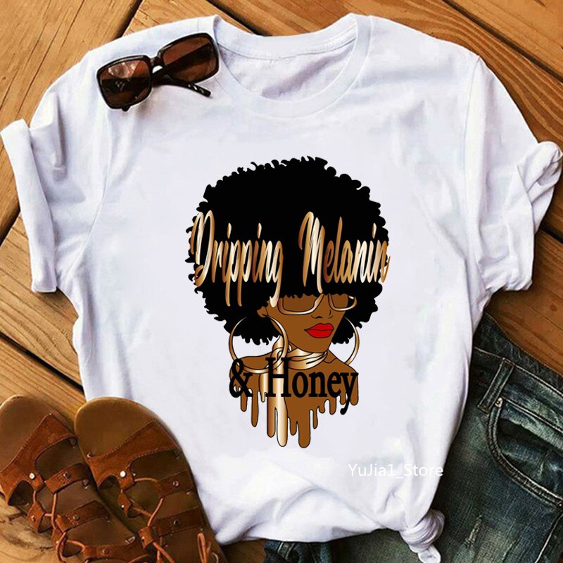 Dope Diva Queen Graphic Print Women'S T-Shirt Beautiful African Black Girl T Shirt Femme Tumblr Clothes Harajuku Shirt Wholesale