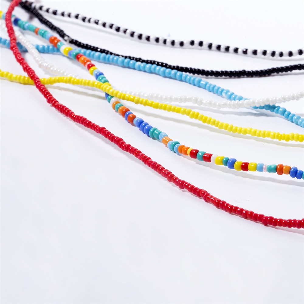 Bohemia Colorful Beaded Elasticity Waist Belly Chain for Women Girl 2022 Fashion Summer Beach Waistband Bikini Beads Jewelry