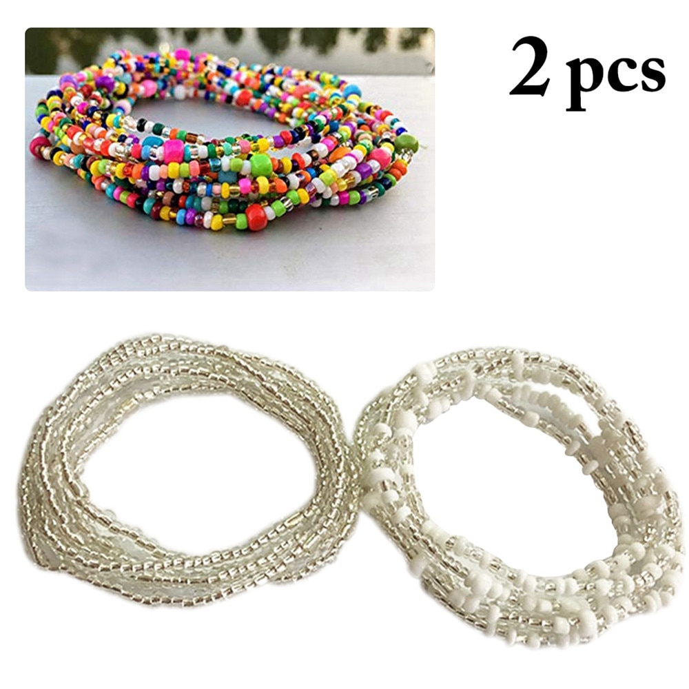 Bohemia Colorful Beaded Elasticity Waist Belly Chain for Women Girl 2022 Fashion Summer Beach Waistband Bikini Beads Jewelry