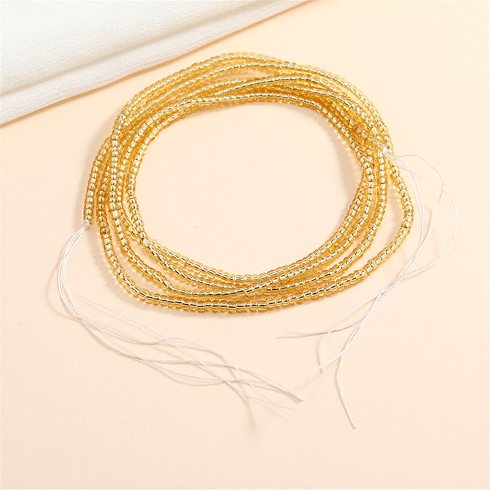 Bohemian Colorful Beaded Waist Chain for Women Plus Size African Non-Stretching Tie-on Belly Chain Bikini Summer Body Jewelry