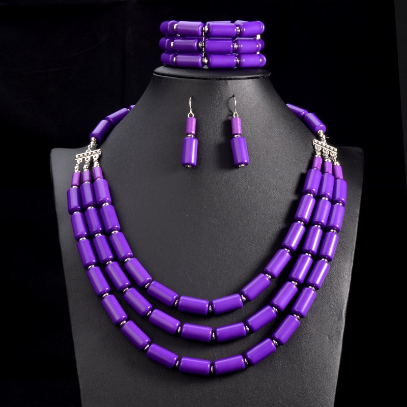 UDDEIN Nigerian Wedding Indian Jewelry Sets Bib Beads Necklace Earring Bracelet Sets Statement Collar African Beads Jewelry Set