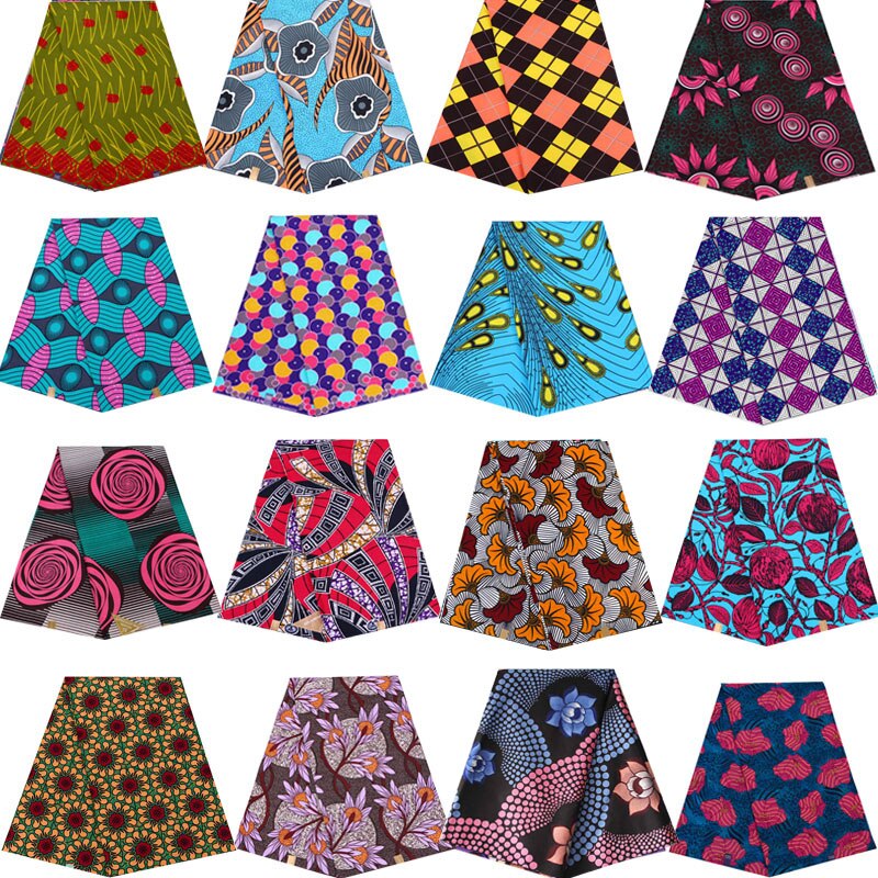 Africa Ankara Prints Batik Pagne Wax Fabric African Dress Craft DIY Sewing Textile 100% Polyester High Quality Nigeria Tissu