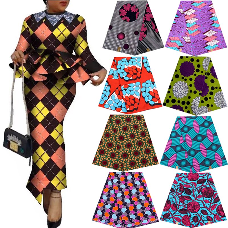 Africa Ankara Prints Batik Pagne Wax Fabric African Dress Craft DIY Sewing Textile 100% Polyester High Quality Nigeria Tissu