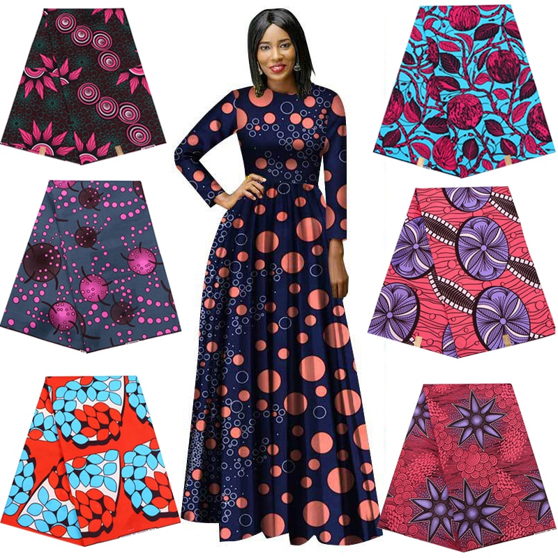 Ankara African Wax Veritable Real Clothing Fabric Africa Prints Tissu 100% Polyester High Quality Sewing Dress Material 6yards