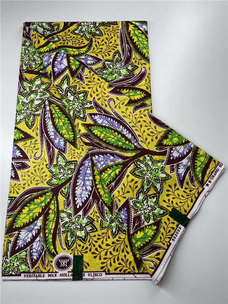 Wholesale Prices 2022 New Hot Sell African Wax Fabric Ankara Wax Prints Fabric Ghana Guaranteed Veritable Wax 6 Yards 1052