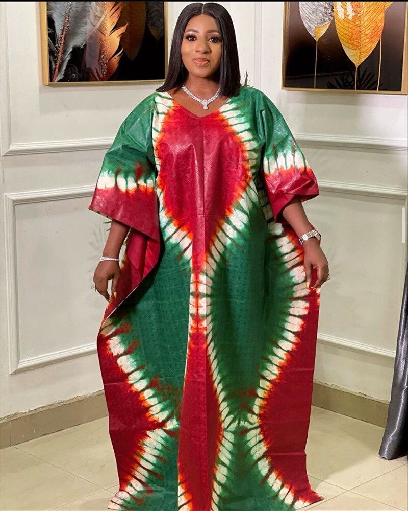 Plus Size African Bazin Riche Long Dress for Women Wedding Party Dress Evening Gowns Traditional Dashiki clothing Kaftan Robe