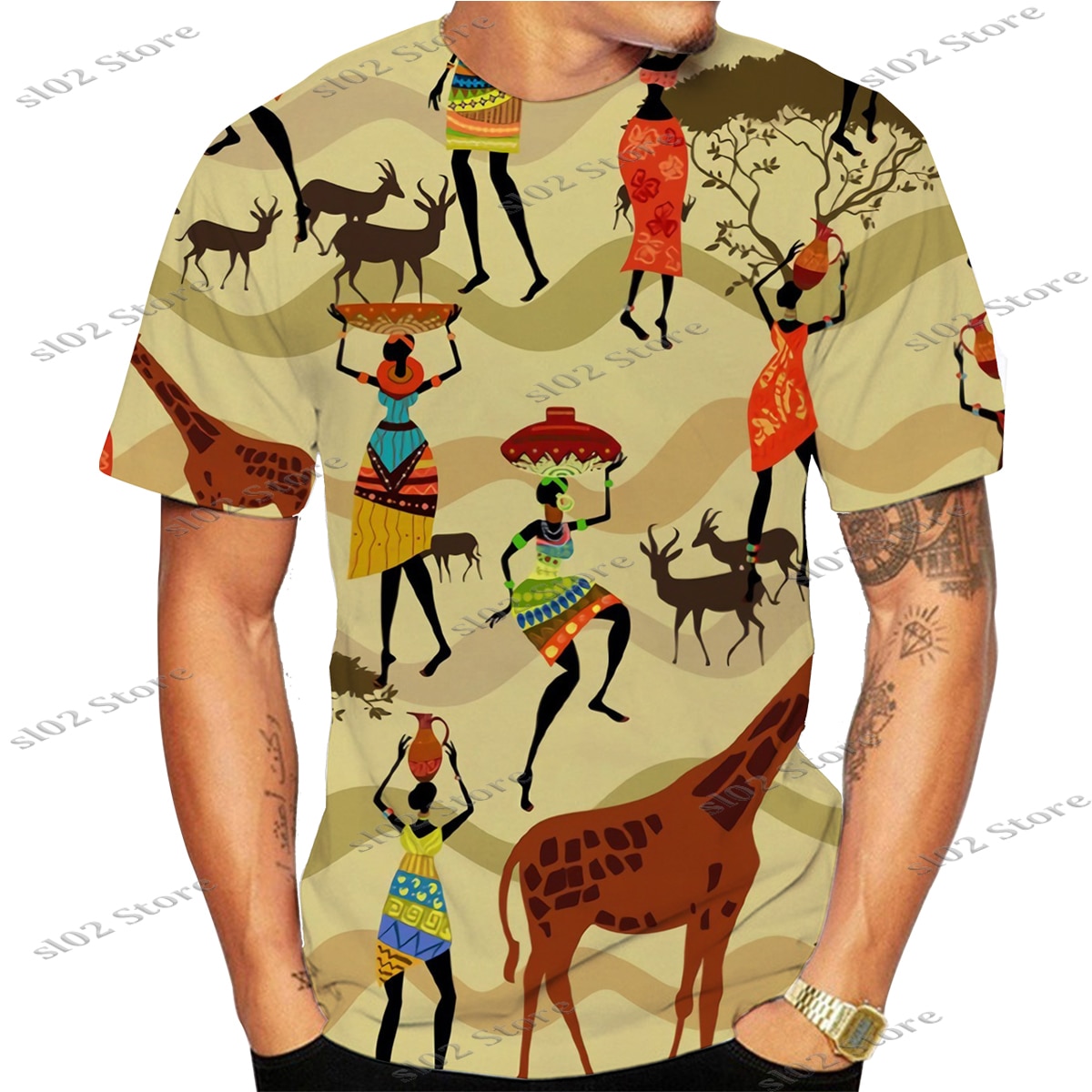 Summer African Men's Short Sleeve T Shirt Street Fashion Outfits Men Ethnic Style 3D Print Graphic Tees Unisex Dashiki Clothes