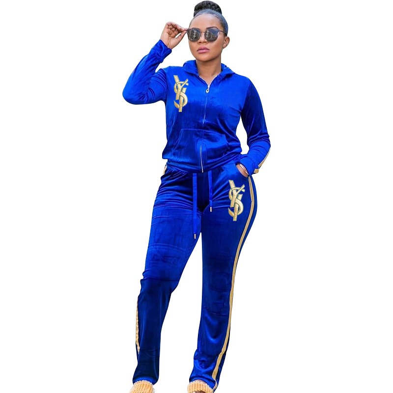 African Dashiki Velvet Two Piece Sets Women Tops And Skinny Pants Matching Sets Fashion Letter Print Tracksuit Africa Women Sets