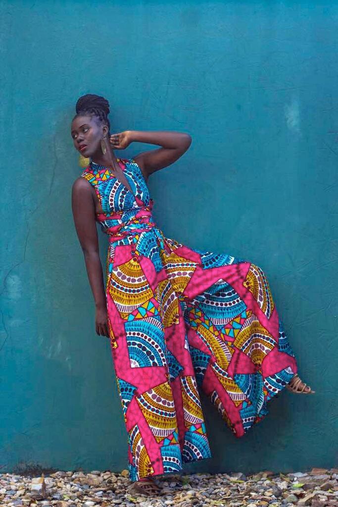 2021 Summer Sexy African Women Printing Polyester Long Jumpsuit African Clothes for Women African Clothing