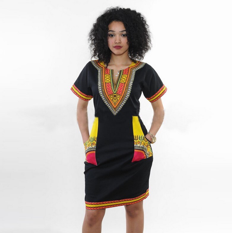 2022 Autumn New Fashion Ethnic Print Women's Dress African Women's Temperament Commuter Skirt African Dress Women