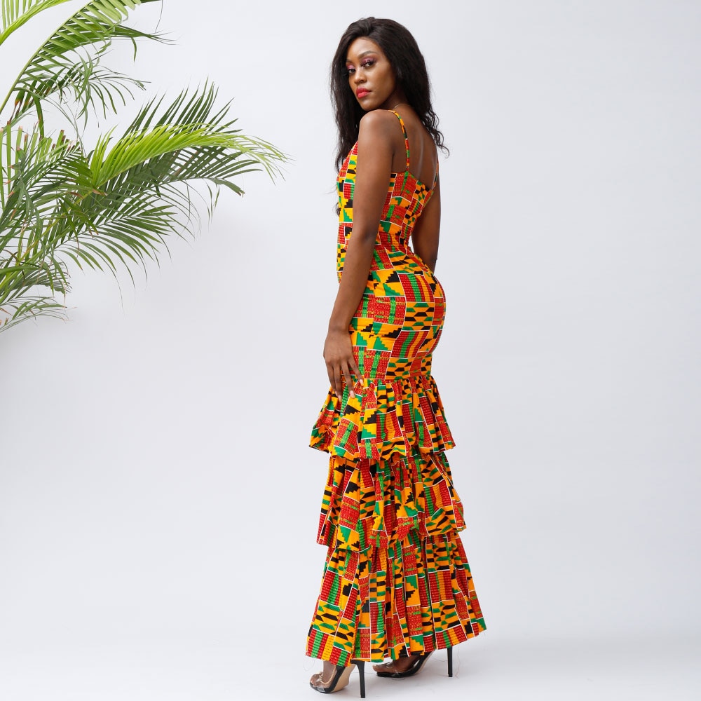 African Dresses For Women 2022 Kente Dresses African Women Ankara Dresses Women Wedding Dresses Cotton Wax Traditional Clothing