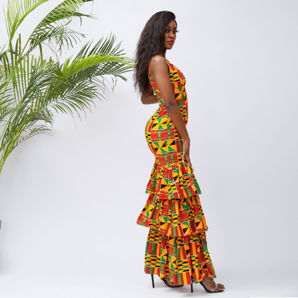 African Dresses For Women 2022 Kente Dresses African Women Ankara Dresses Women Wedding Dresses Cotton Wax Traditional Clothing