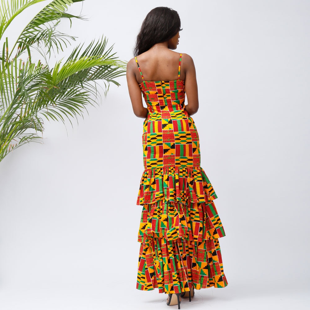 African Dresses For Women 2022 Kente Dresses African Women Ankara Dresses Women Wedding Dresses Cotton Wax Traditional Clothing