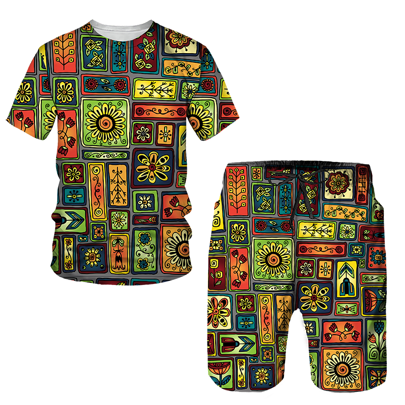 Newest African Print Women's/Men's T-shirts Sets Africa Dashiki Men’s Tracksuit/Vintage Tops Sport And Leisure Summer Male Suit