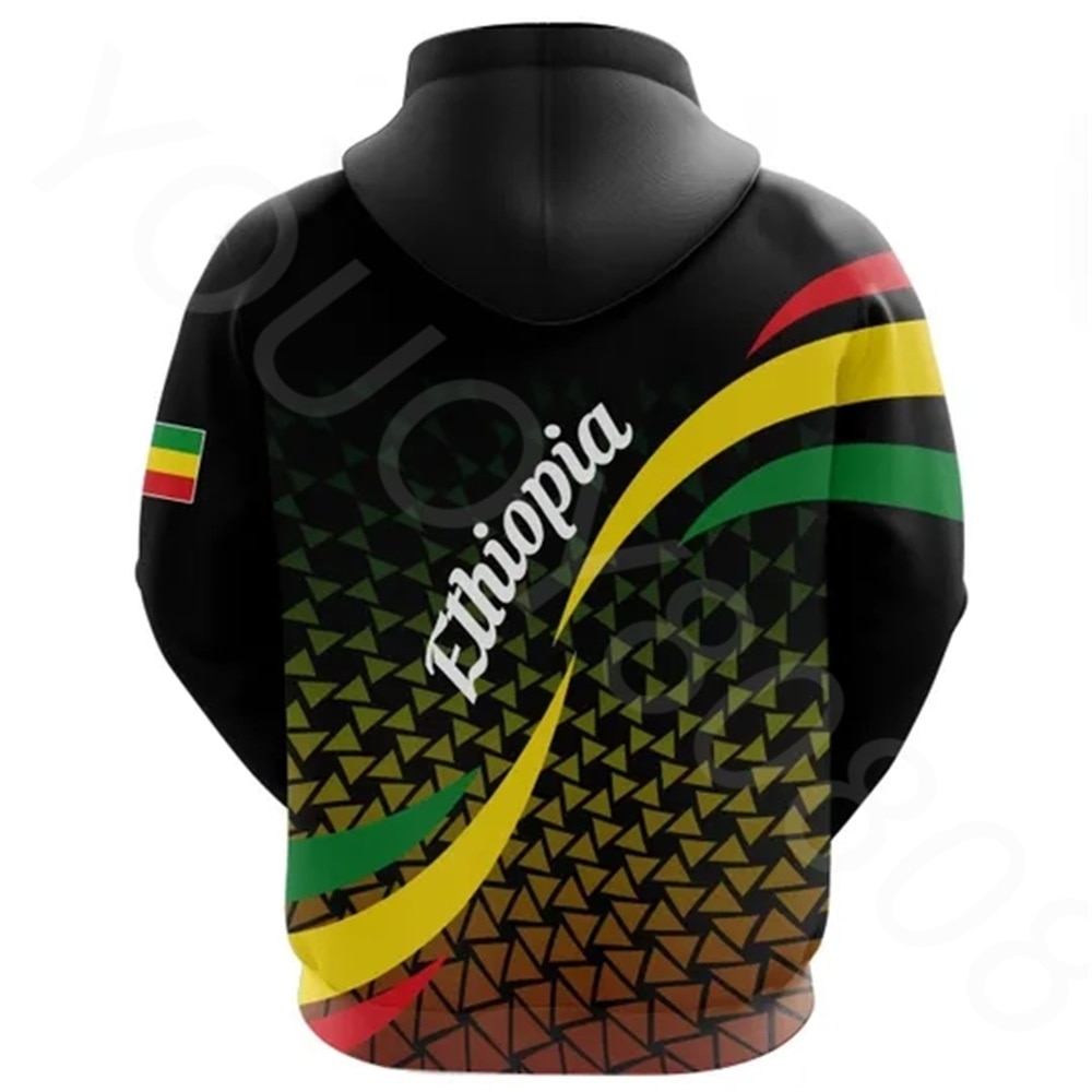 African Regions New Clothing Sweater 3D Printing Casual Sports Ethiopia Rasta Lion Black Zip Hoodie Harajuku Top