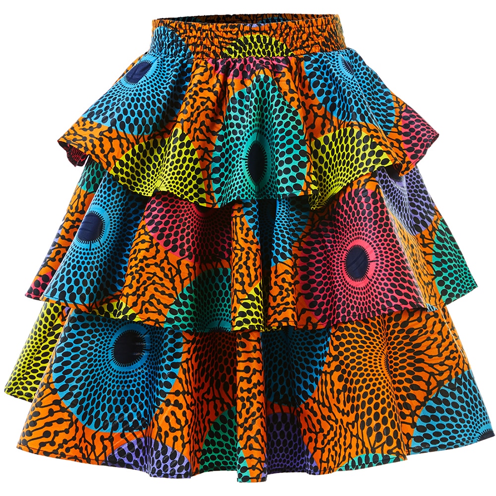 African Clothes For Women Skirt Wax Print Ankara Sewing Clothes For Women Short Beach Skirt Elastic Lady Fashion