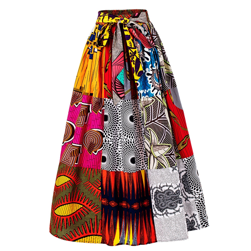 African Clothes for Women 2022 New Fashion Skirt Ankara mix Print Skirts Autumn African Maxi Skirt High Quality Wax Clothes