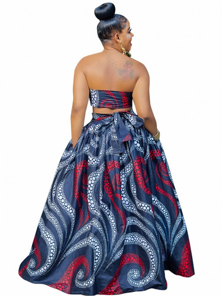 Dashiki African Fashion Long Skirt purple