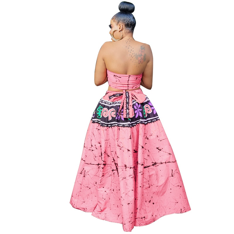 Dashiki African Fashion Long Skirt back