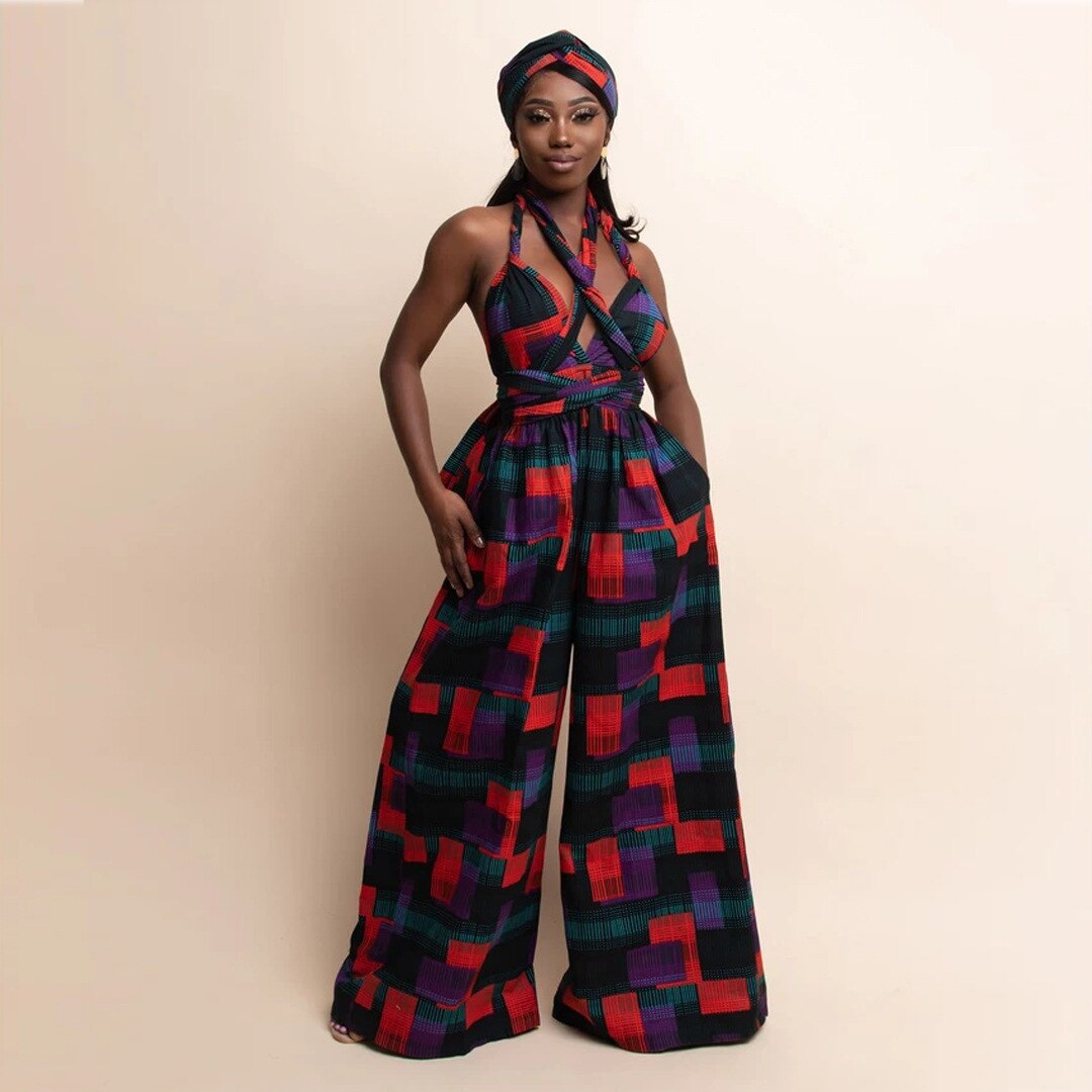 Fashion African Clothes For Women Vetement Femme 2021 High Quality Traditional Ethnic Party Dress Jumpsuits Nigerian Clothes