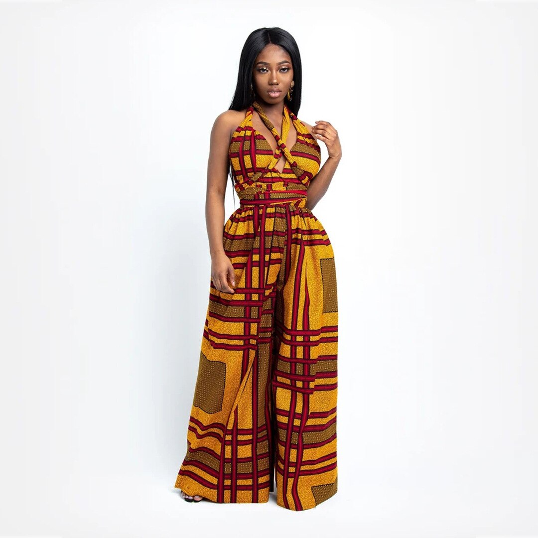 Fashion African Clothes For Women Vetement Femme 2021 High Quality Traditional Ethnic Party Dress Jumpsuits Nigerian Clothes