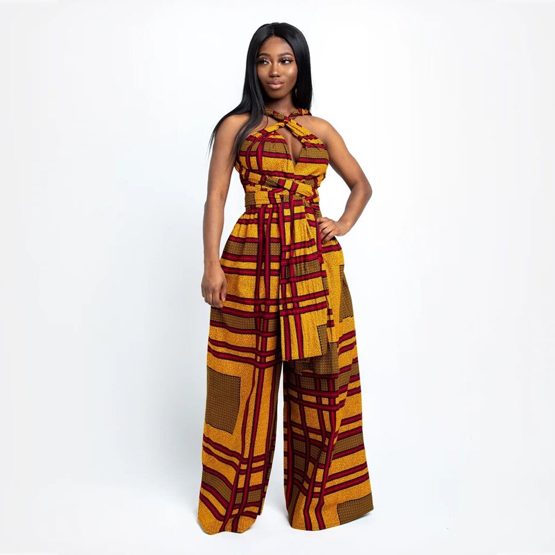 Fashion African Clothes For Women Vetement Femme 2021 High Quality Traditional Ethnic Party Dress Jumpsuits Nigerian Clothes