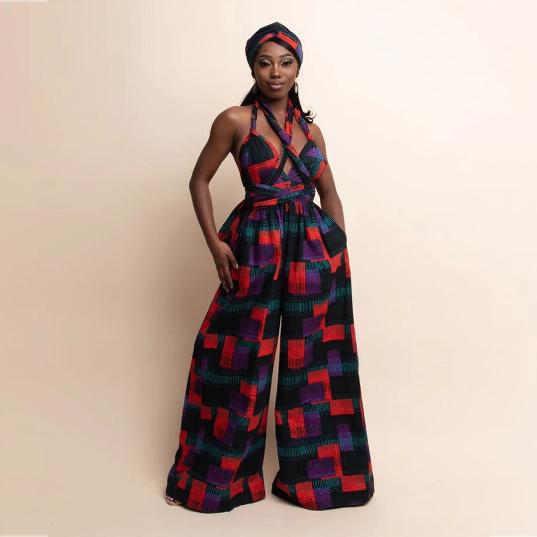 Fashion African Clothes For Women Vetement Femme 2021 High Quality Traditional Ethnic Party Dress Jumpsuits Nigerian Clothes