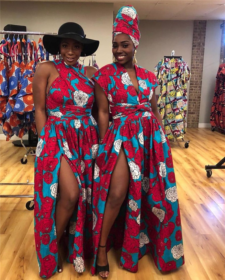 Long African Dress Women Traditional African Clothing Dashiki Ankara Summer Maxi Sundress Elegant Fashion Casual Multiple Wear