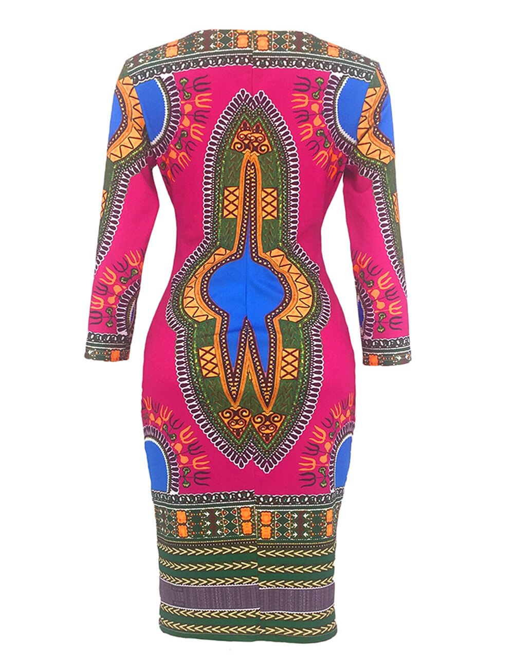 African Dresses for Women Cosplay Costume Dashiki Print Tribal Ethnic Fashion V-neck Ladies Clothes Casual Sexy Dress Robe Party