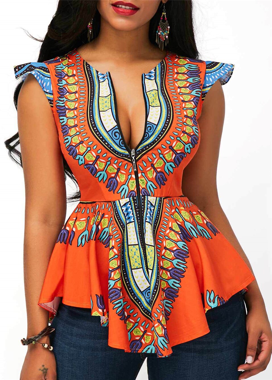 Fashion African Clothes 2022 Top Dashiki Print Sexy Ankara Style Plus Size Summer T-shirts S-2XL Ethnic Short Sleeve Ladies