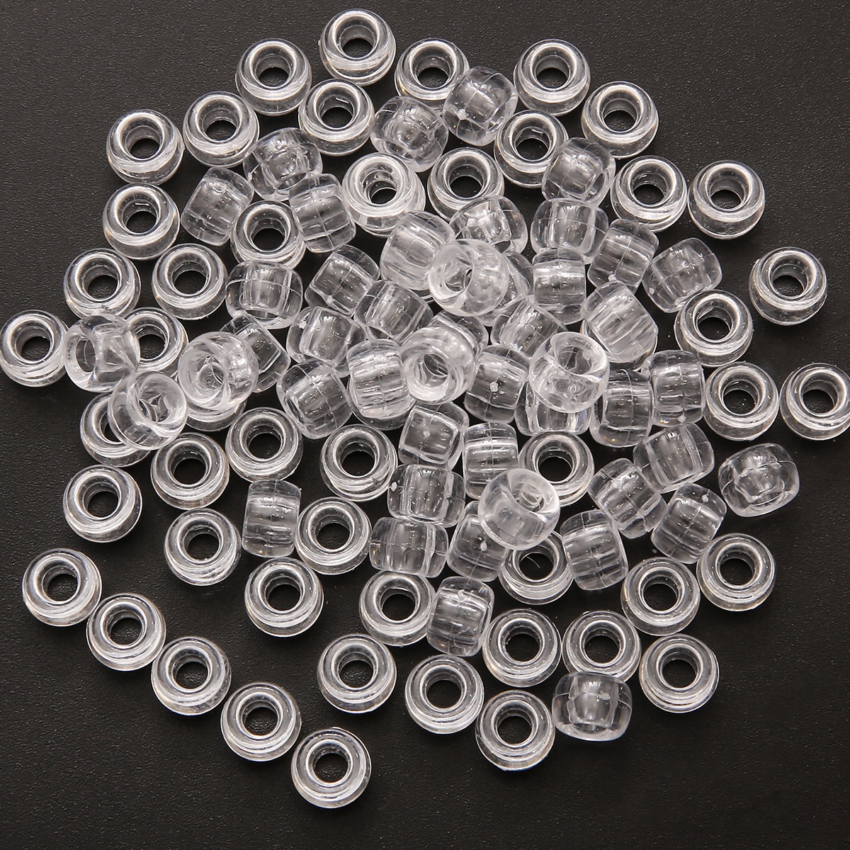 50Pcs 100Pcs Transparent 4mm Big Hole Dreadlock Beads for Jumbo Braids Dreadlock Resin Clear For Hair Accessories Styling Tool