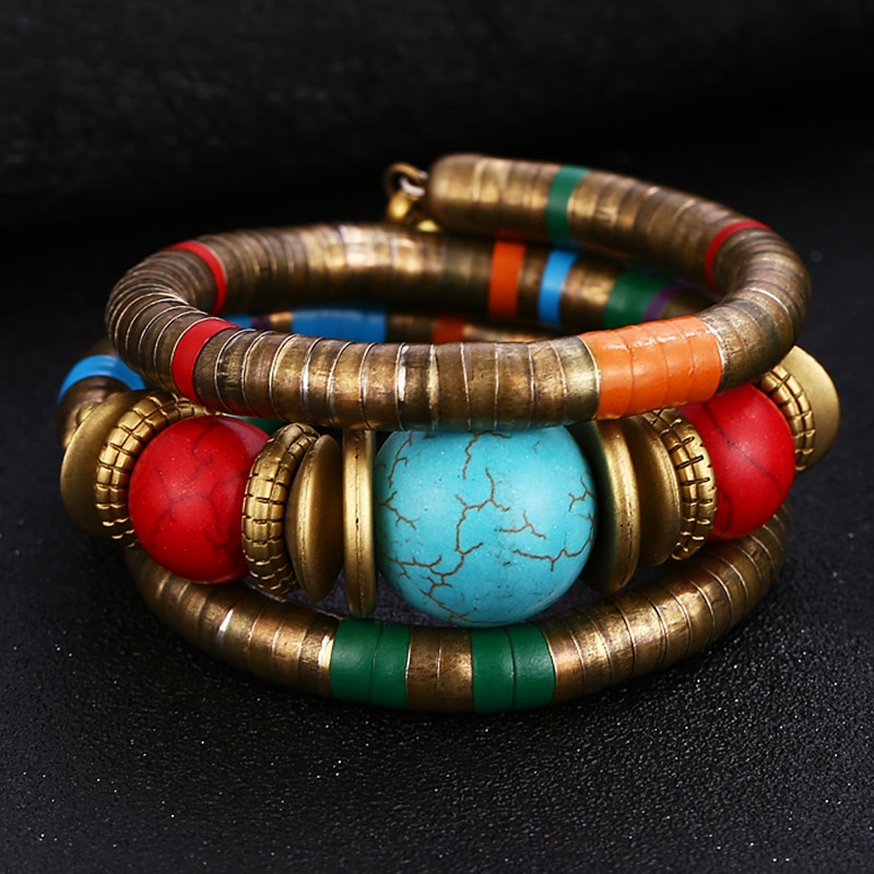 Natural Stone Colorful African Bracelets for Women