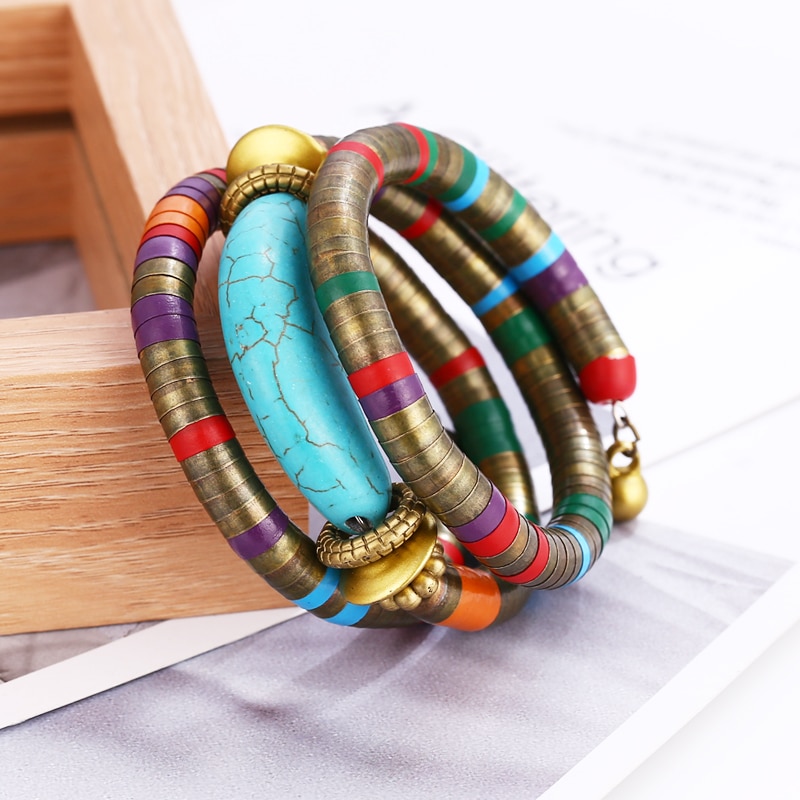 Natural Stones Colorful African Bracelets for Women