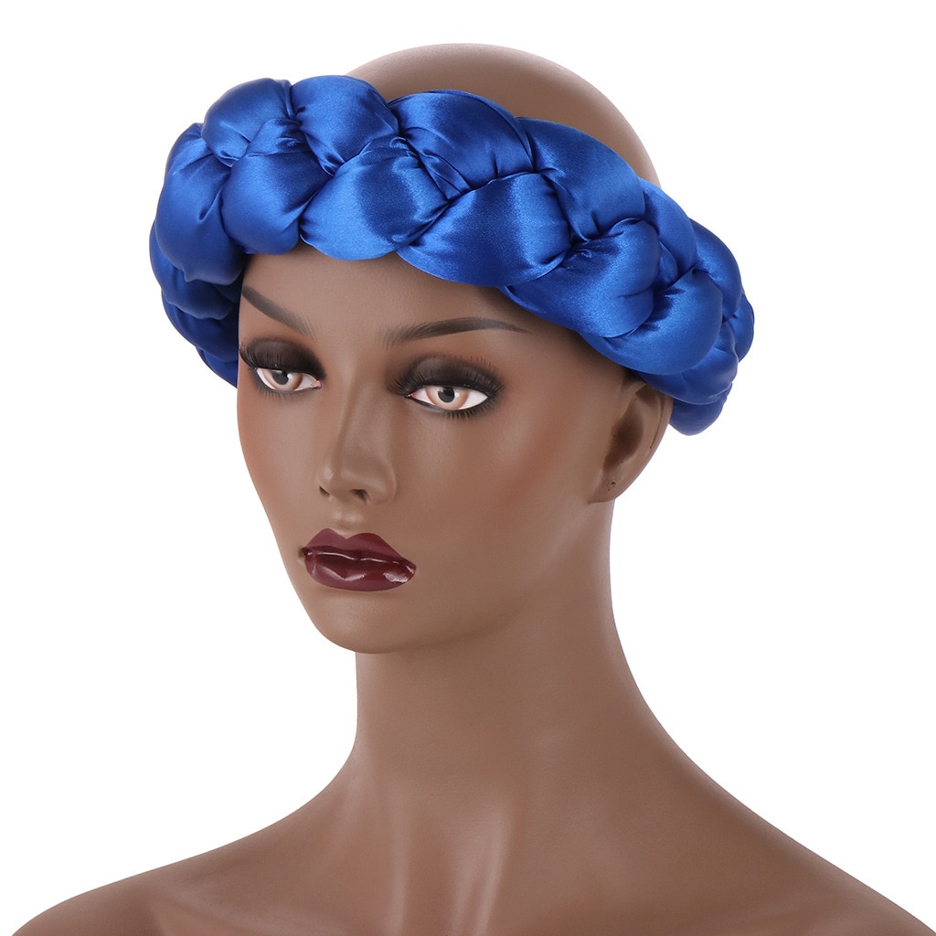 2022 Latest Exaggerated big satin twist braid Handmade African Cap Nigerian Wedding Gele Women Braid Turbans Ladies Head Wraps