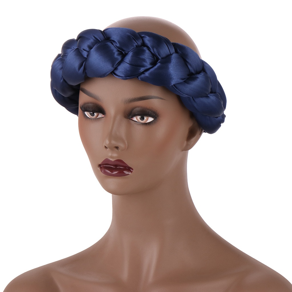 2022 Latest Exaggerated big satin twist braid Handmade African Cap Nigerian Wedding Gele Women Braid Turbans Ladies Head Wraps