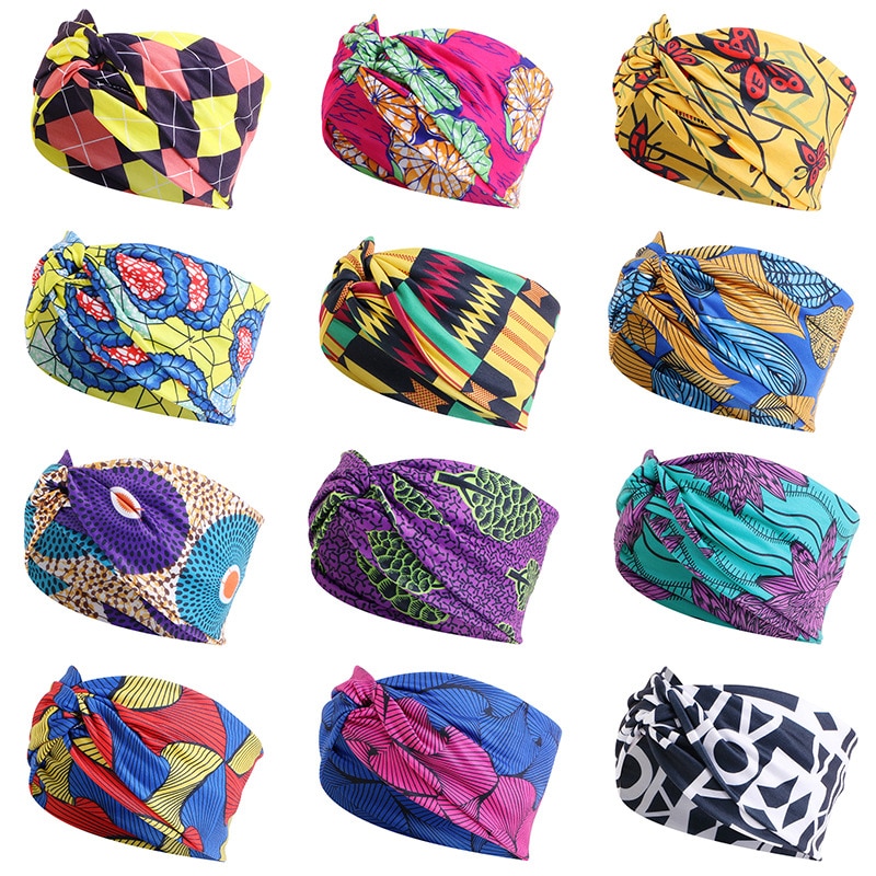 African Pattern Print Headband for Women Twist Style Hair Band Ladies Salon Make Up Head Wrap Headwear Turban Girls Accessories