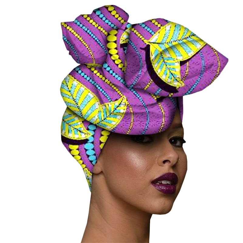 African Headscarf for Women Print Traditional Headtie Headscarf Turban Cotton Wax Scarf Shawls Women African Head Wrap